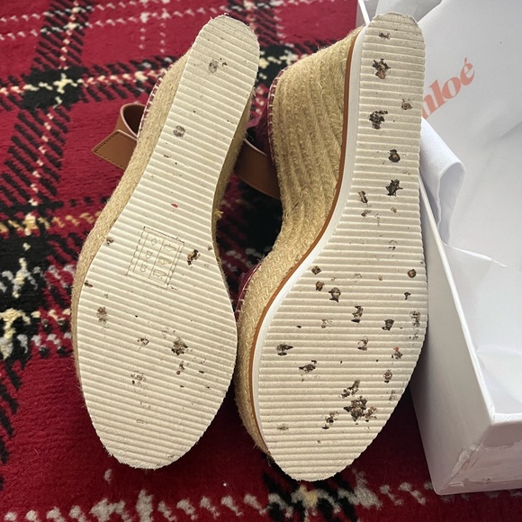 COPY - See by Chloe Glyn Wedge Espadrille sandal in burgundy with box and dust … - Picture 6 of 6
